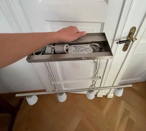 Image 1 of Hanglamp met 4 spots, IKEA Tidig, geborsteld metaal
