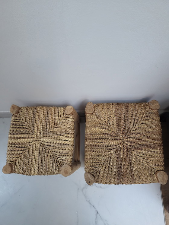 Image 1 of Set aus 2 Holzhockern