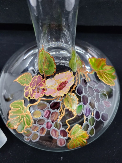 Set di 3 bicchieri da vino dipinti a mano Cristal d'Arques France