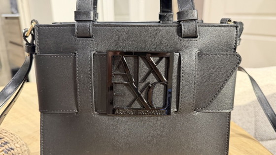 Armani Exchange Susy M Tote Bag – Black Faux Leather – Calfskin (photo 4 of 7)