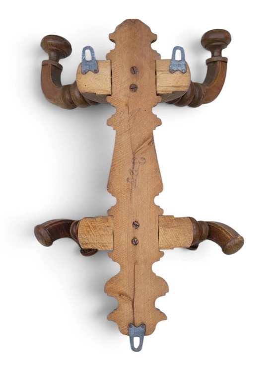 Hölzerne Wandgarderobe aus den 1950er Jahren – Kleiderständer, Wood (photo 4 of 6)