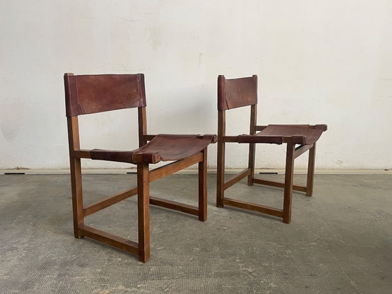 Image 1 of Een paar vintage leren stoelen