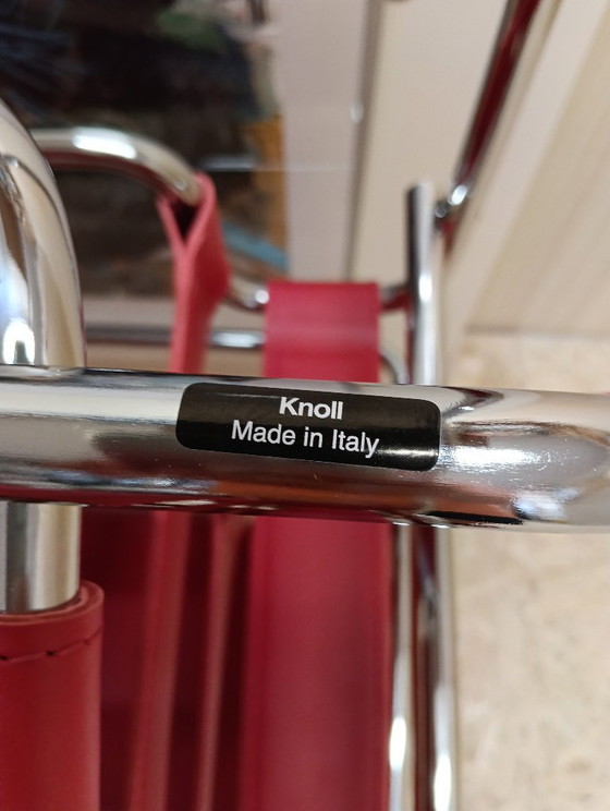 Image 1 of KNOLL Studio Set van 2 WASSILY B3 fauteuils (NIEUW) in rood leer