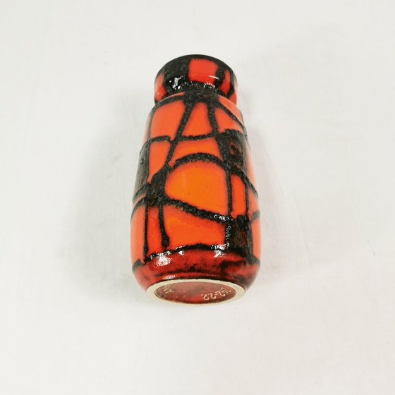 Fat Lava Keramikvase, Scheurich Keramik 242-22 "Spiderweb", 1960er Jahre, Vasen, Schwarz (Foto 6 von 11)