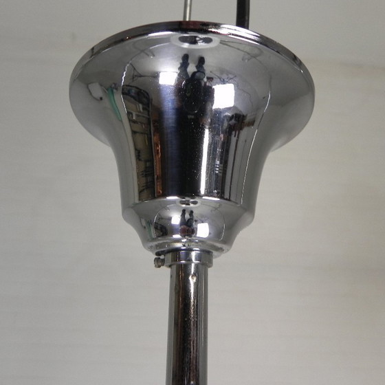 Image 1 of Art Deco hanglamp met opaline kap, Val St Lambert, jaren 30