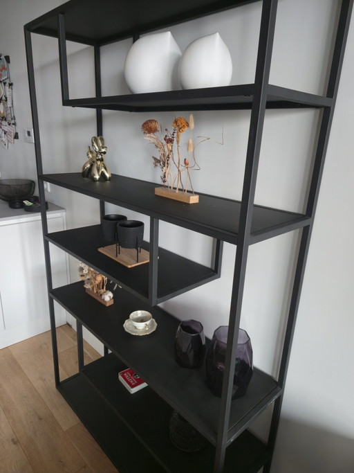 WOOOD Teun XL – Armoire à compartiments, noire – boekenkasten, Metal