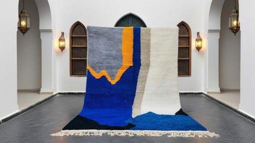 Marokkanischer Teppich aus Naturleinen, 300 x 200 cm