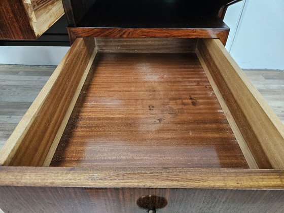 Image 1 of Art Decò bureau in exotisch hout, glas en messing