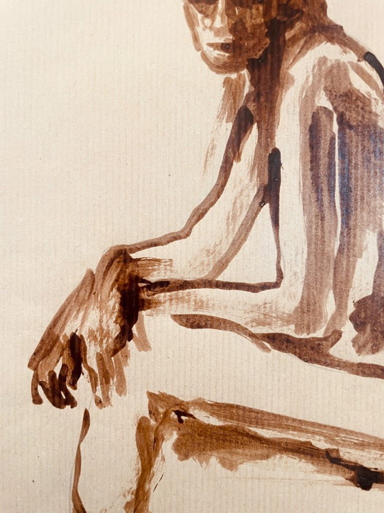 Image 1 of Preparatory sketch for a female portrait depicting "sadness"