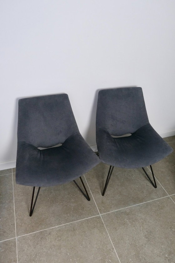 Image 1 of Pair of 1950s velvet armchairs