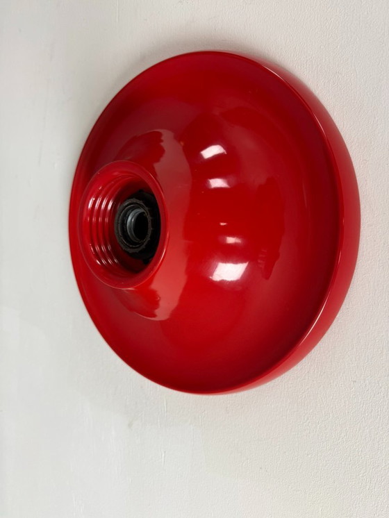 Image 1 of Lampada da parete o soffitto "Light Ball" in metallo rosso Castiglioni per Flos, Italia anni '70