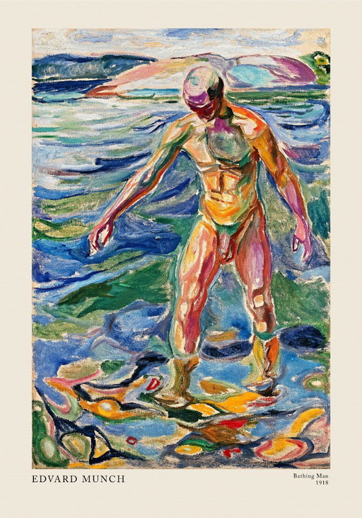 Uomo al bagno - Edvard Munch 1918 - Manifesto 70 × 100 cm