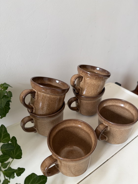 Image 1 of Set of 6 ceramic coffee mugs, 1970s