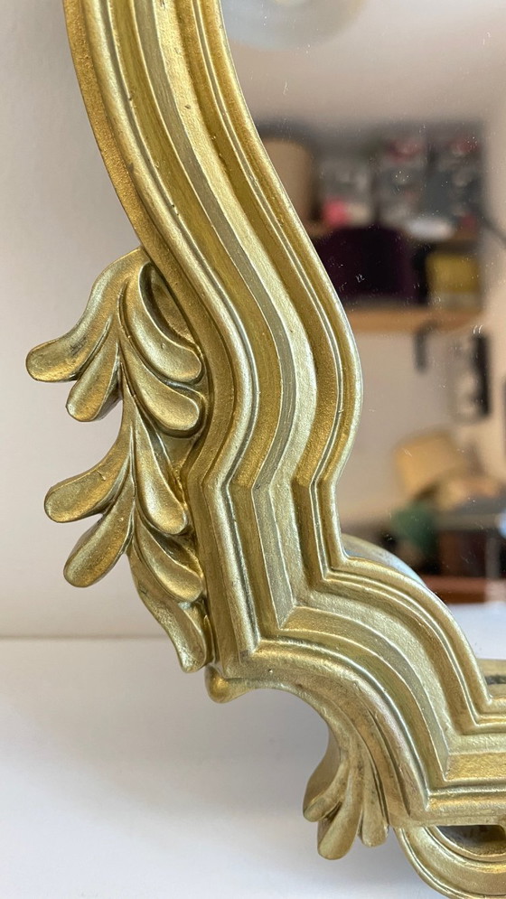 Image 1 of Specchio vintage in stile rococò dorato – 24x32 cm