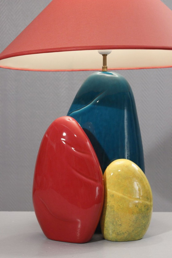 Image 1 of François Chatain - Grande lampe menhir vintage design post-moderne France 1990s