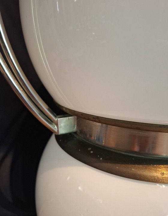 Rare large Space Age pendant lamp Goffredo Reggiani – Reggiani Illuminazione, Chrome, Brass (photo 7 of 14)