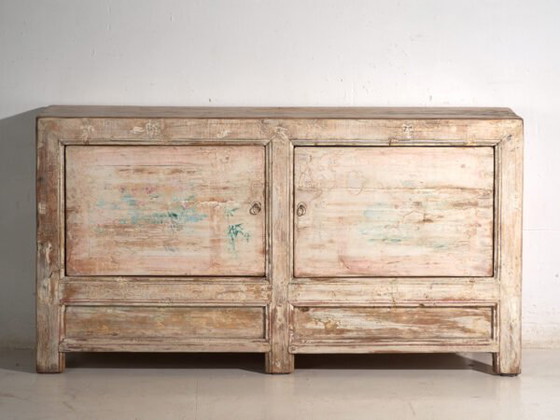 Antique painted sideboard in pine wood – China, circa 1900 – Sideboard cabinet, Iron (photo 31 of 40)