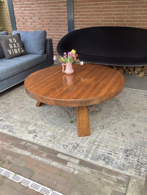 Brutalist eiken salontafel 1970