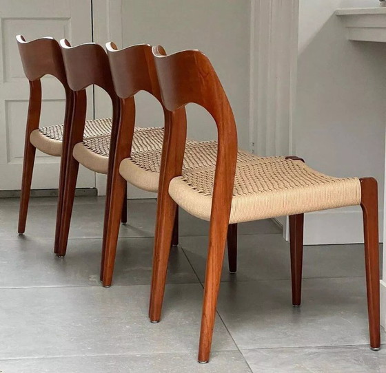 Image 1 of Dining chairs, model 71, by Niels Otto Møller, 1950s, set of 4