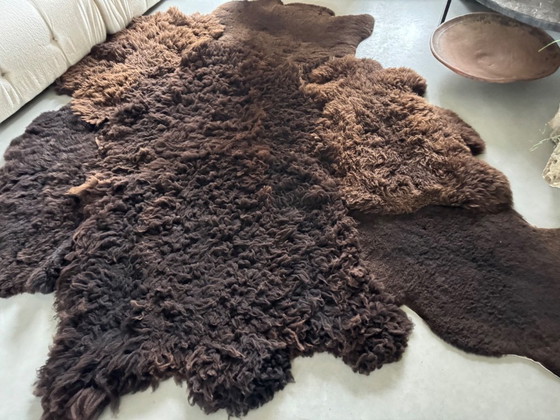 Image 1 of Huge, completely handmade vintage sheepskin rug