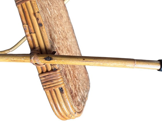 Image 1 of Vintage rattan tray with fixed legs