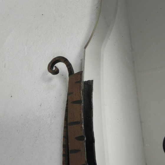 Image 1 of Art Deco mirror with faceted glass in steel frame, 1930s