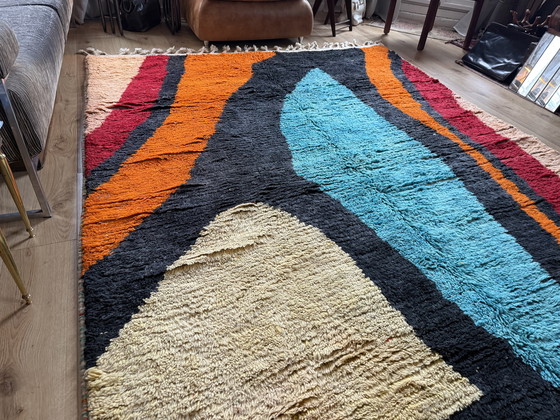 Image 1 of Tappeto postmoderno dal design astratto degli anni '80 – 332 × 205 cm – Marocco