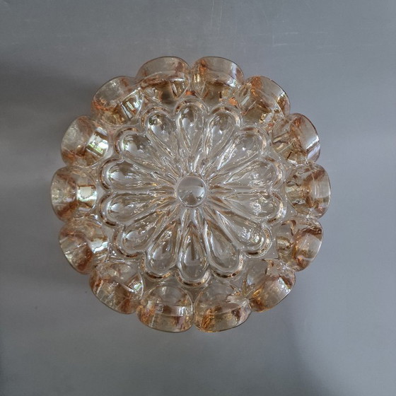 Image 1 of Large Vintage Glashütte Limburg Pendant Lamp - Helena Tynell - Bubble Glass & Brass - Ø 27 cm - 1970s