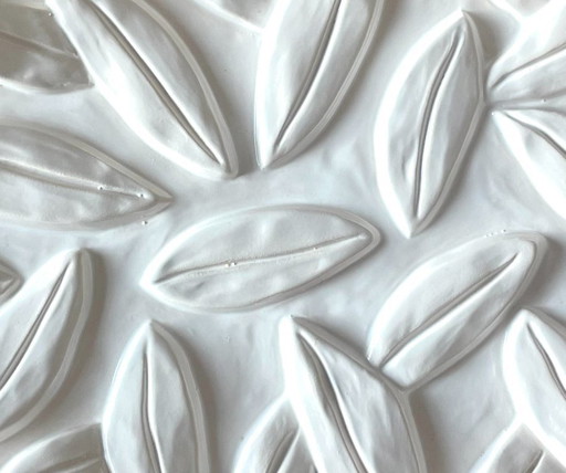 White enamel serving dish by Bela Silva
