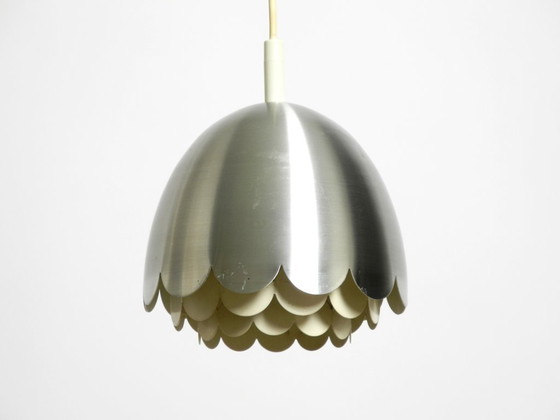 Image 1 of Magnifique petite lampe suspendue Space Age originale des années 1960 par Doria en aluminium et métal