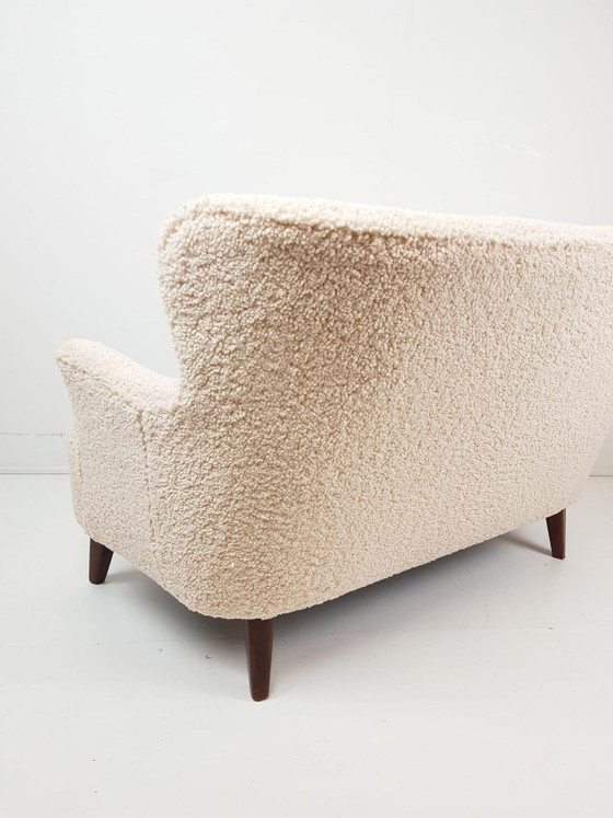 Divano Artifort | Panchina Teddy in tessuto color crema Theo Ruth, appena rivestita – Divani 2 posti, Wood (photo 8 of 8)