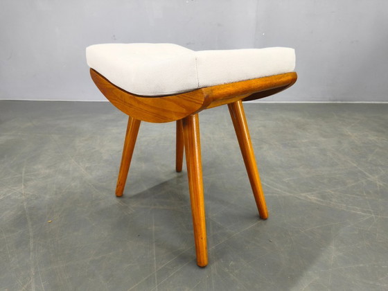 Image 1 of Pair of Mid Century Maple Wood Stools, 1960s Czechoslovakia