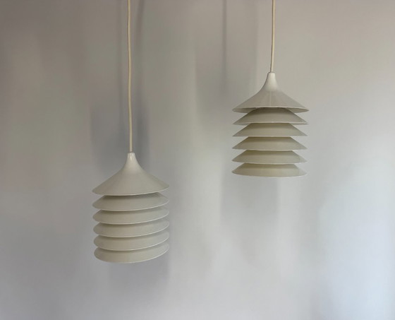 Image 1 of 2x Vintage IKEA lamp: witte Duett T202, Bent Gantzel Boysen
