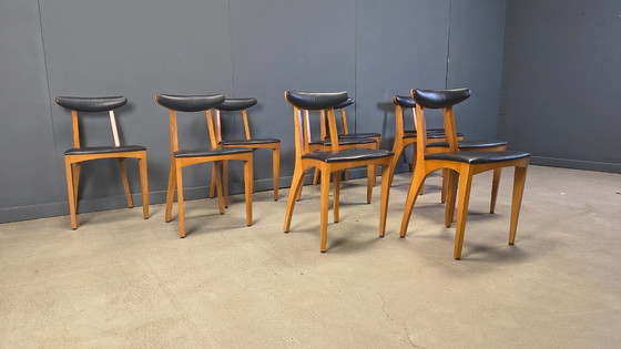 Image 1 of Mid century belgian dining chairs, set of 10, 1960s