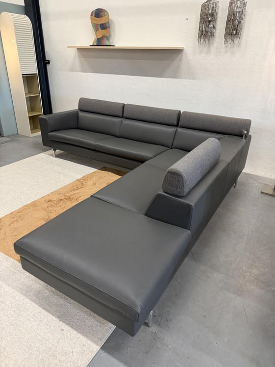 Canapé d'angle Leolux Horatio en cuir gris – Canapés d'angle, Leather (photo 7 of 12)