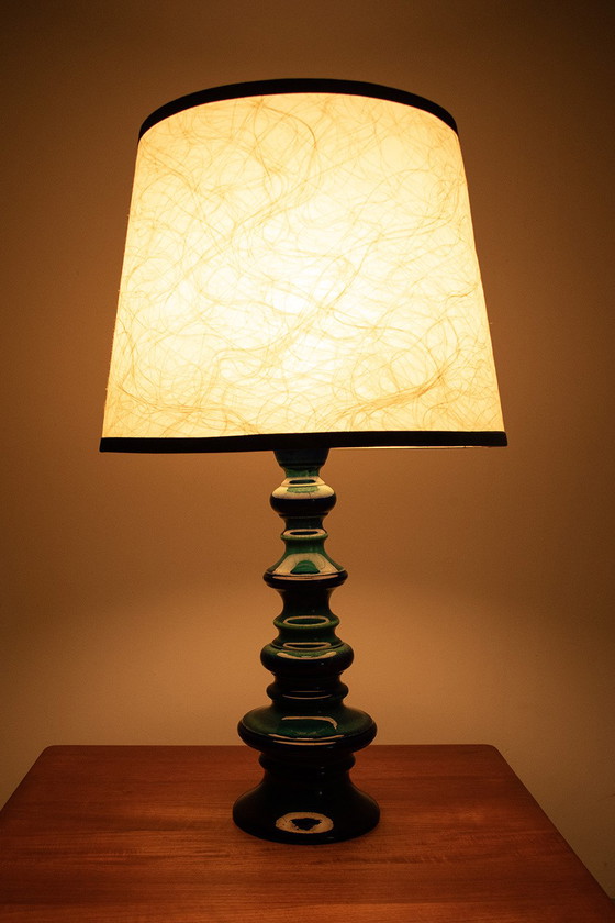 Image 1 of Blauw keramieken lamp