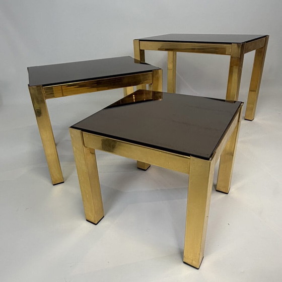 Ensemble de 3 tables gigognes par Belgo Chrom – Tables d'appoint, Hollywood Regency (photo 12 of 21)