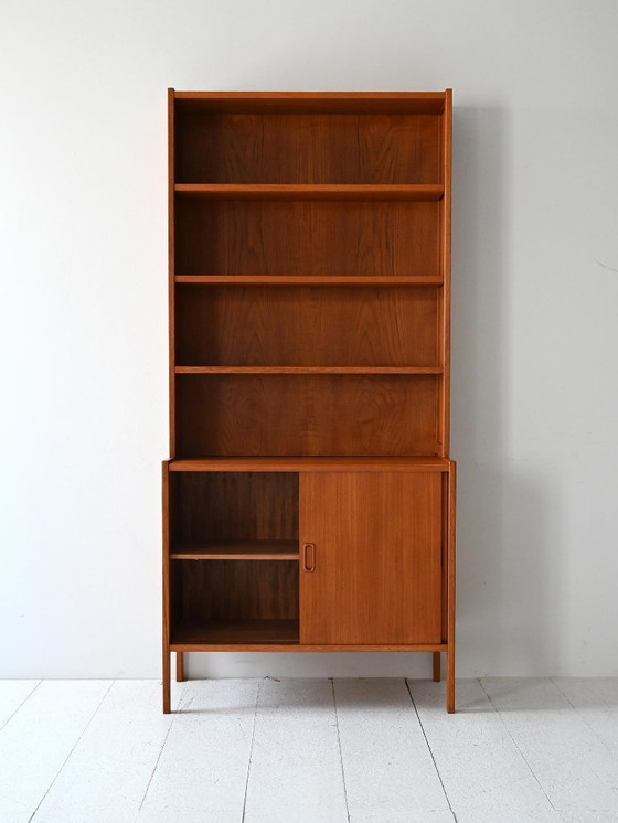 Image 1 of Bibliothèque scandinave vintage en teck avec menuiserie apparente