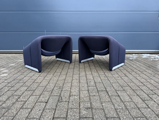 Image 1 of 2x Artifort Groovy F598 Blu Scuro, Ottime Condizioni!