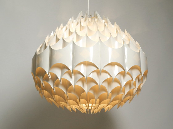 Image 1 of Rara lampada a sospensione XXL Rytmic di Havlova Milanda 1969 per Vest | Prodotta in Austria | Ø 68 cm