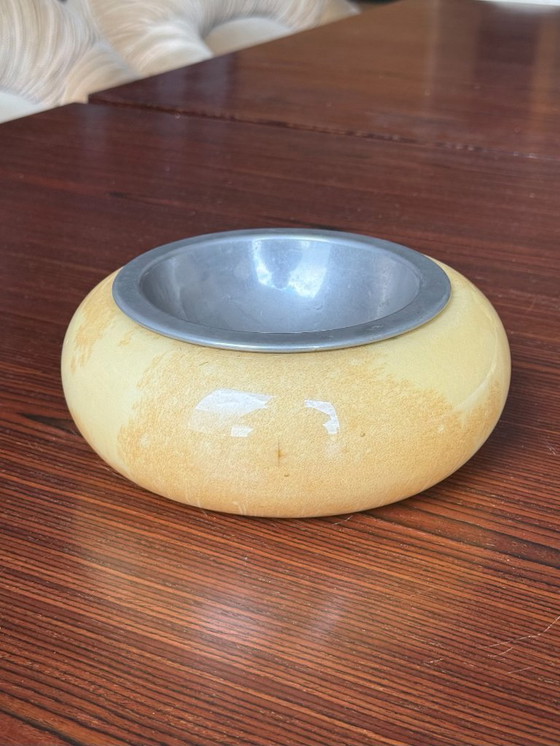 Image 1 of Set di due ciotole Aldo Tura in pelle di capra e ottone