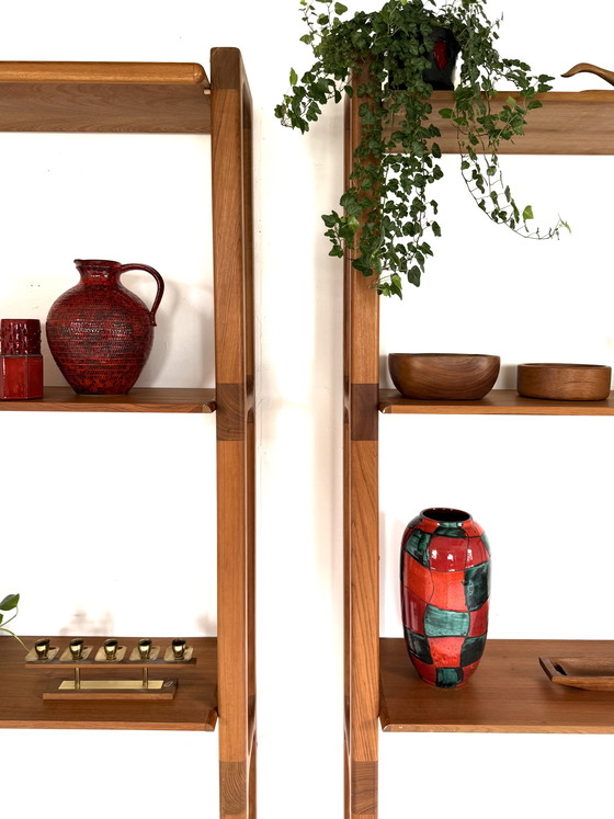 Image 1 of 2x vintage teak wall cabinet, Dyrlund ‘90