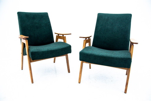 Two vintage green armchairs by Jaroslav Šmídek for Jitona, Czechoslovakia, 1960s