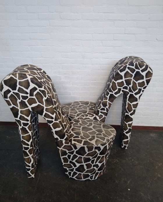 Image 1 of 2x pump chair in giraffe print