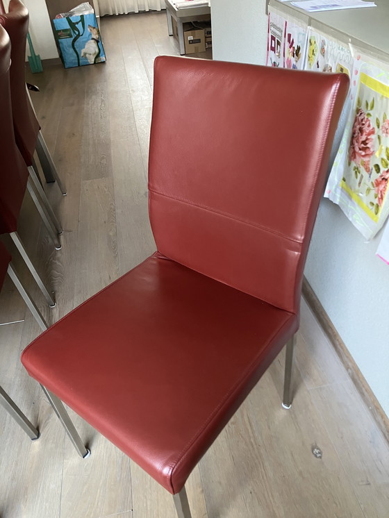 Image 1 of 8 bordeauxrote Ledersessel