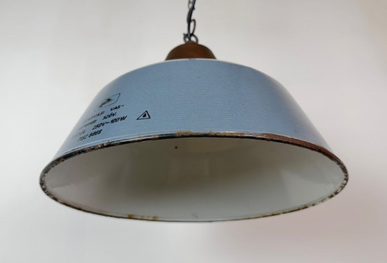 Lampada a sospensione industriale in smalto grigio e ghisa, anni '60 – Szarvasi, Lampade a sospensione, Ferro (photo 7 of 18)
