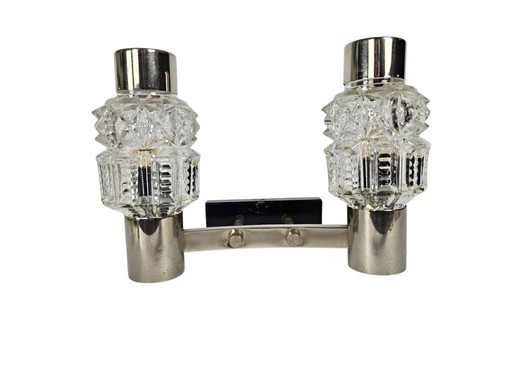 Attr. Staff Leuchten - wall lamp - chrome - crystal - West Germany - 70's