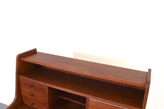 Mid-Century dänischer Teakholz Schreibtisch, 1960er Jahre., Braun, Mid Century Modern (Foto 15 von 15)