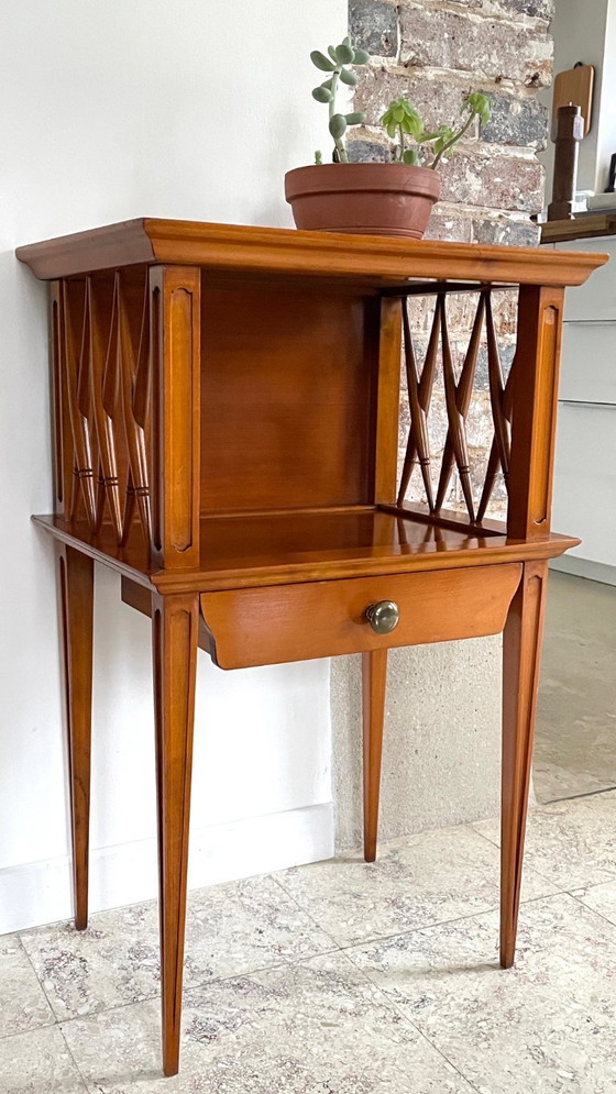 Image 1 of TABLE de Chevet pieds Compas VINTAGE