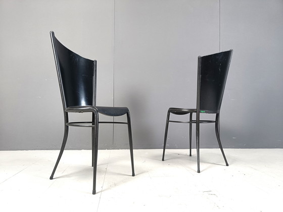 Image 1 of Post Modern Wooden Dining Chairs, 1980S - Set Of 4